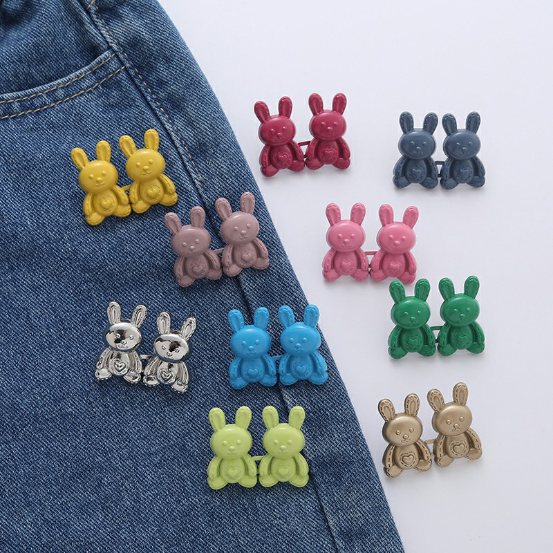 Beautycoco🍊Nút Trang Trí Thắt Lưng Quần Jean Hình Thỏ Dễ Thương