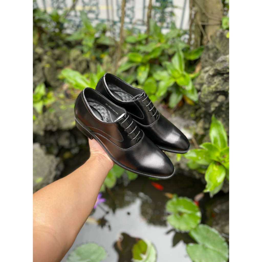Giày Tây Nam TĂNG CHIỀU CAO Da Bò Phong Cách Công Sở Màu Đen GC02