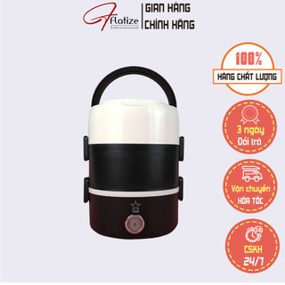 Hộp cơm giữ nhiệt, cặp lồng giữ nhiệt 3 tầng, hộp cơm cắm điện hâm nóng thức ăn - flatize