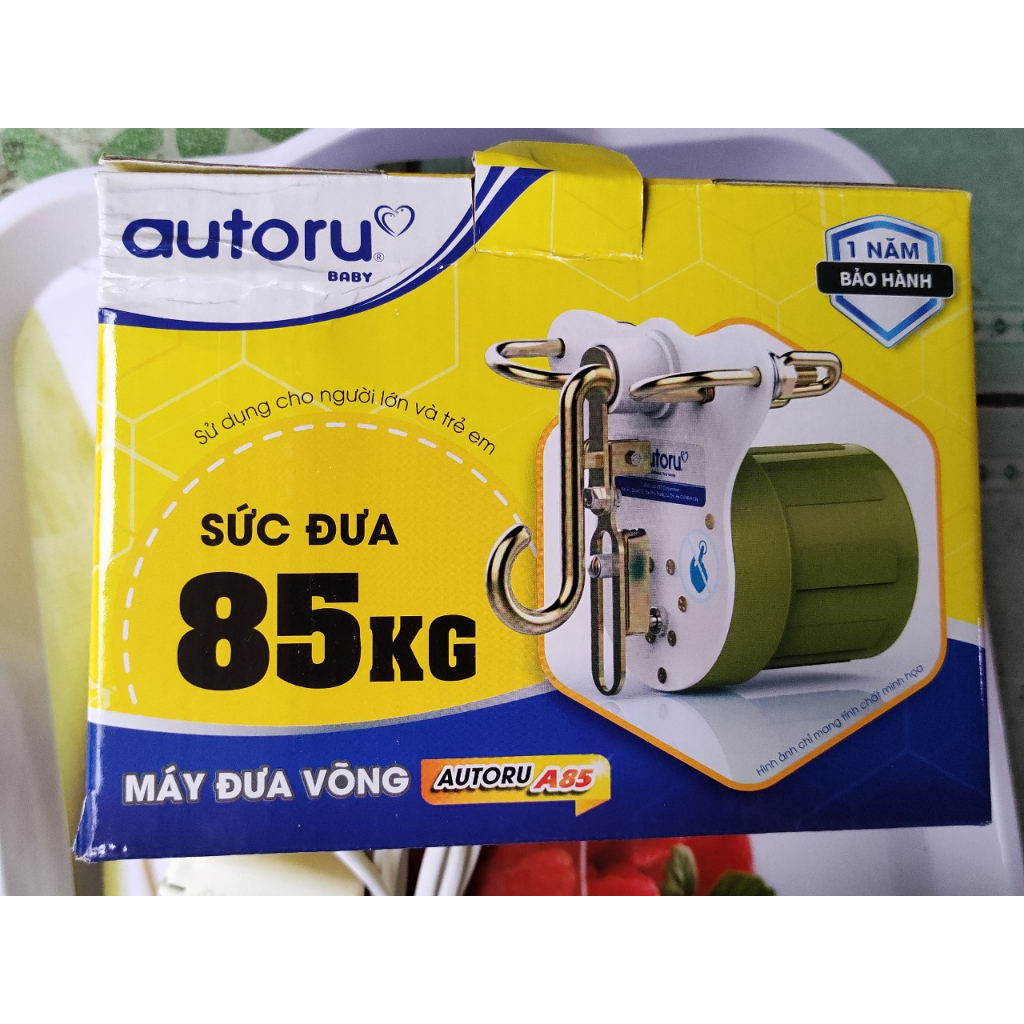 Máy đưa võng tự động Autoru sức đưa 85kg gồm động cơ và adoctor  (loại motor 2 bac đạn màu xanh [BH 12 tháng]