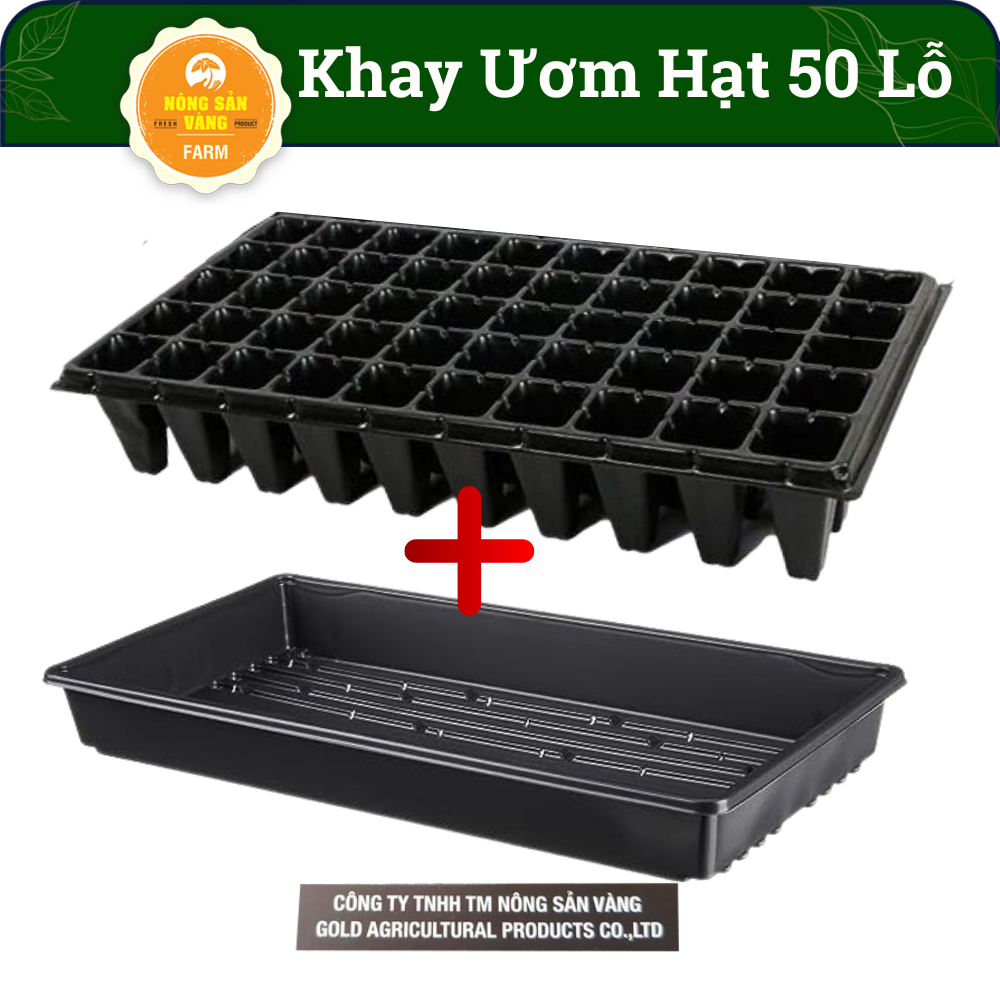 Khay Ươm Hạt Giống 50 Lỗ , Kích Thước 55*30*5.5 cm , Vỉ Ươm Giúp Cho Hạt Nảy Mầm Tốt - Nông Sản Vàng