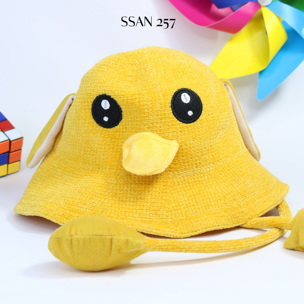 Mũ vành VỊT BÓP KÊU bíp bíp vui nhộn cho bé gái bé trai 5-12 tuổi vòng đầu 55cm,Nón tai bèo nhung mịn cao cấp