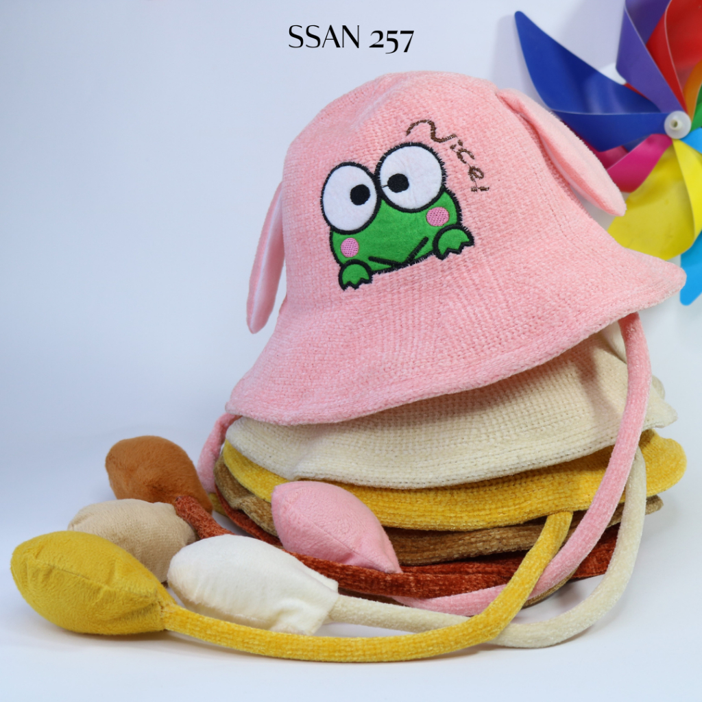 Mũ vành HOẠT HÌNH BÓP TAI vui nhộn cho bé gái bé trai 5-12 tuổi vòng đầu 55 cm, Nón tai bèo nhung mịn cao cấp d