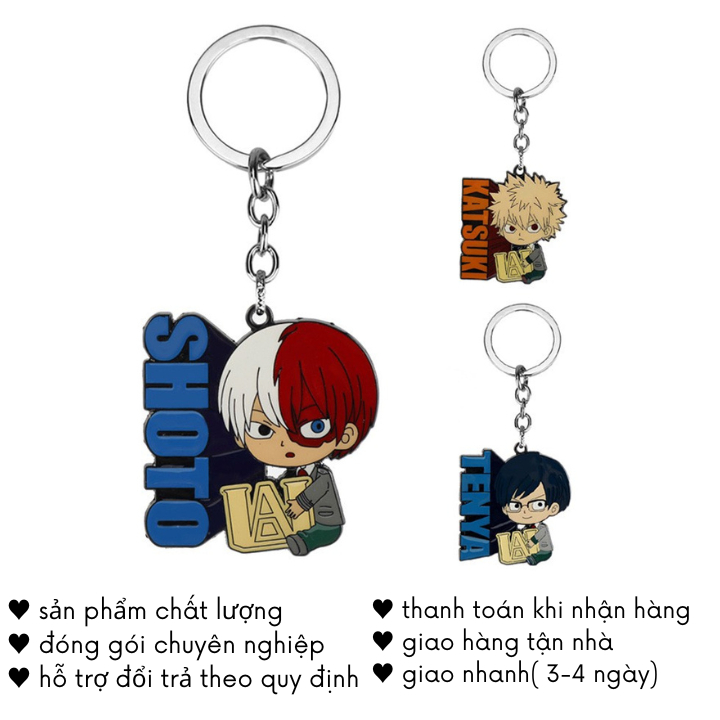 Móc Khoá Anime Shoto Bakugo Phim My Hero Cute Cặp Đôi Gắn Xe Máy Ô Tô PK86