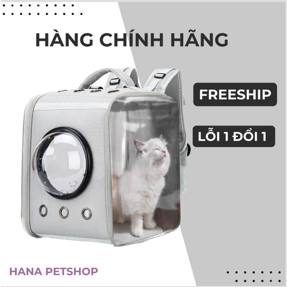 Balo vận chuyển chó mèo trong suốt 2 mặt- Balo hình vuông