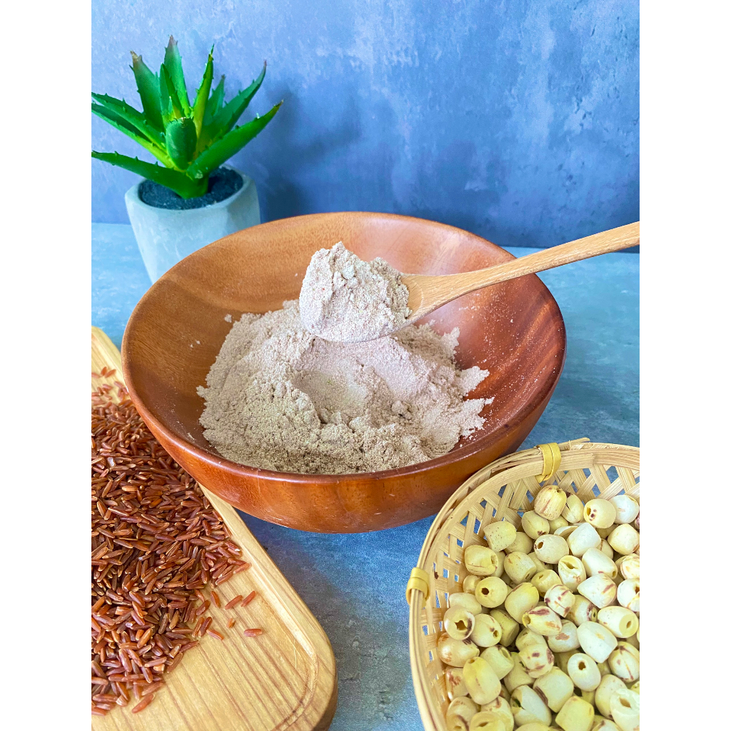 BỘT GẠO LỨC HUYẾT RỒNG HẠT SEN RANG TAY NGUYÊN CHẤT NHÀ LÀM - THỰC DƯỠNG - TỐT CHO SỨC KHOẺ - CHO BÉ ĂN DẶM