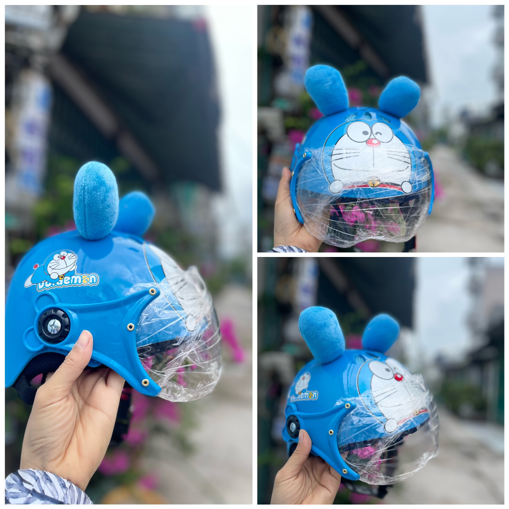 Nón bảo hiểm có kính cho e bé từ 2 đến 7t