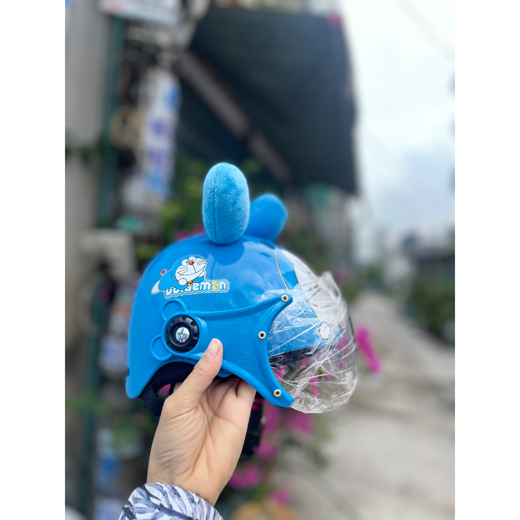 Nón bảo hiểm có kính cho e bé từ 2 đến 7t