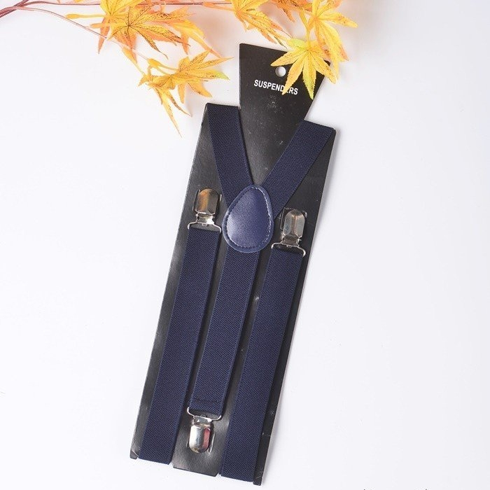 Dây đeo quần chữ Y bằng da PU co giãn màu đen