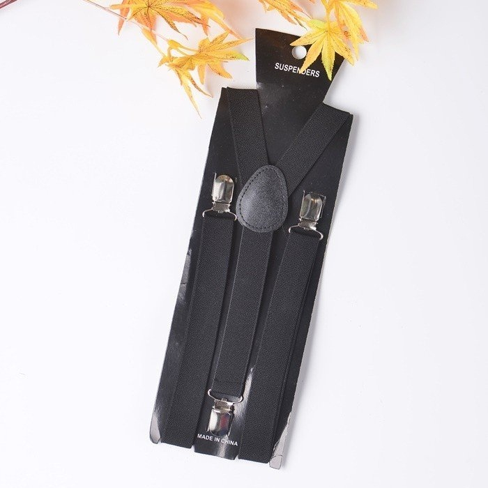 Dây đeo quần chữ Y bằng da PU co giãn màu đen