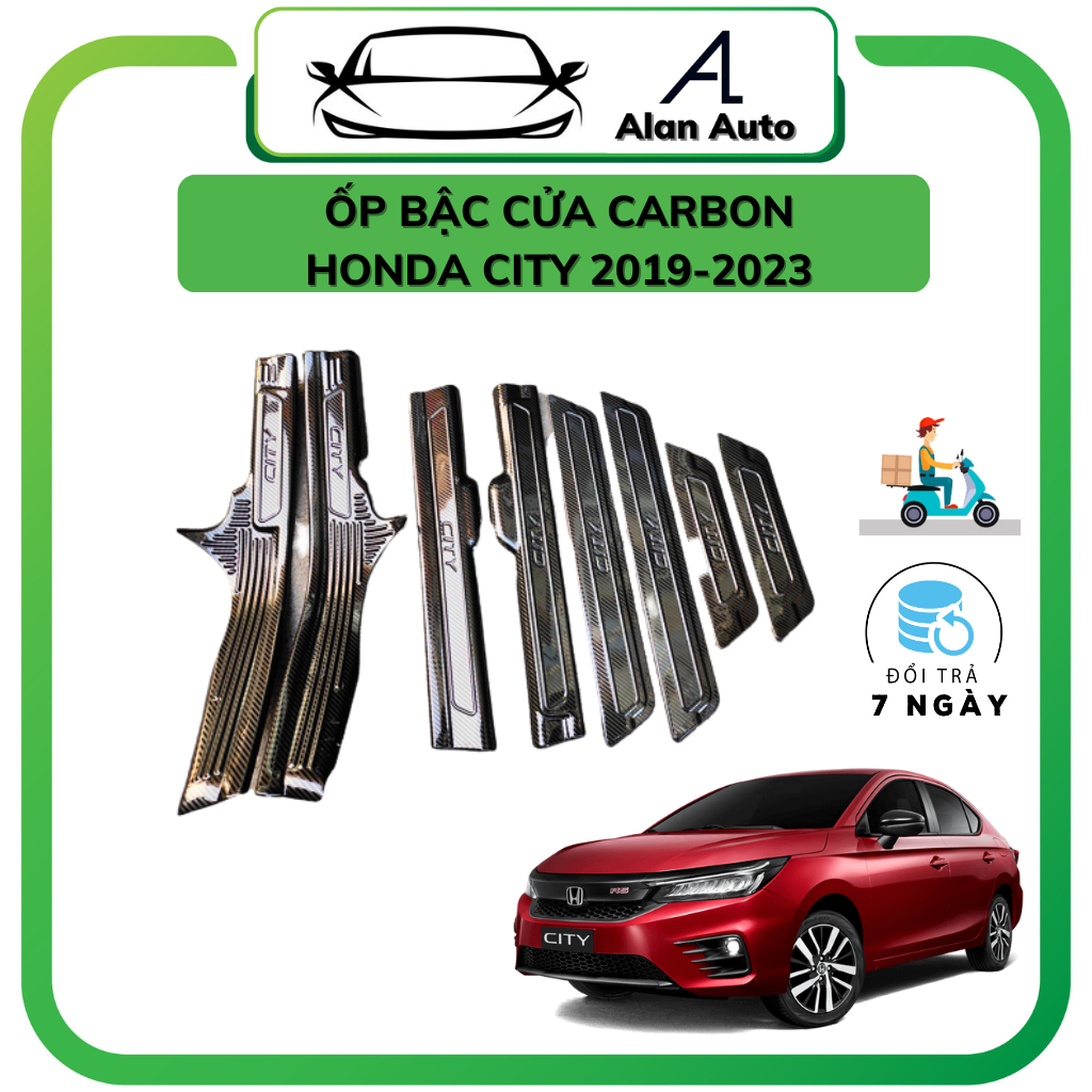 [Mã WCP072 giảm 30% đơn 120.000Đ] Ốp bậc cửa xe Honda City 2020 - 2023