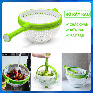 Rổ quay rau ráo nước, Rổ vẩy rau, rửa rau cao cấp, dụng cụ hỗ trợ nấu ăn tiện dụng thông minh
