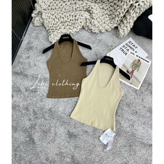 Áo sát nách cổ yếm chất cotton co giãn
