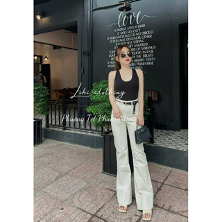 Áo sát nách cổ yếm chất cotton co giãn