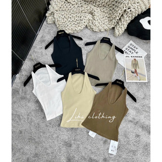 Áo sát nách cổ yếm chất cotton co giãn