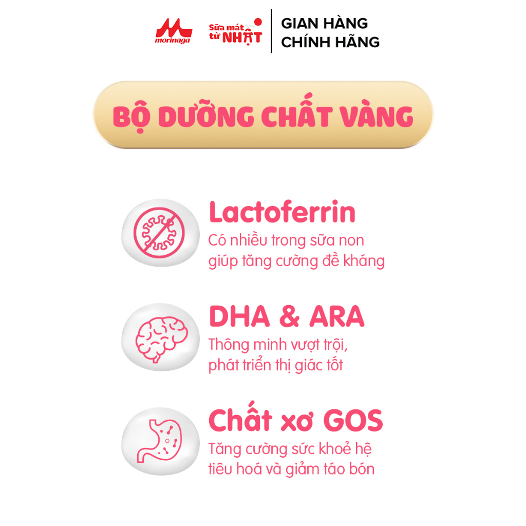 [Giảm giá 50k] Sữa Morinaga Hagukumi Số 1 Nhật Bản 320gr tăng sức đề kháng, DHA, Ca từ 0 - 6 tháng chính hãng