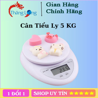 Cân Điện Tử Nhà Bếp Mini Mặt Kính Cường Lực 5kg - Bảo Hành 12 Tháng