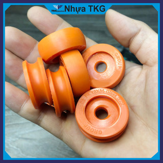 Bánh xe nhựa, bánh xe nhựa thay thế, phi 32mm rãnh u d3212d8u8, không rãnh d3212d8
