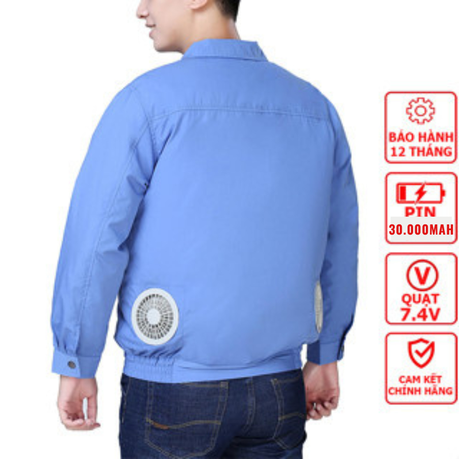 💧RẺ NHẤT SÀN💧 Áo Quạt Gió Điều Hoà Nhật Bản Chính Hãng DAIZO Pin 30.000mAh, BH 12 Tháng, Tặng 2 Túi Đá khô