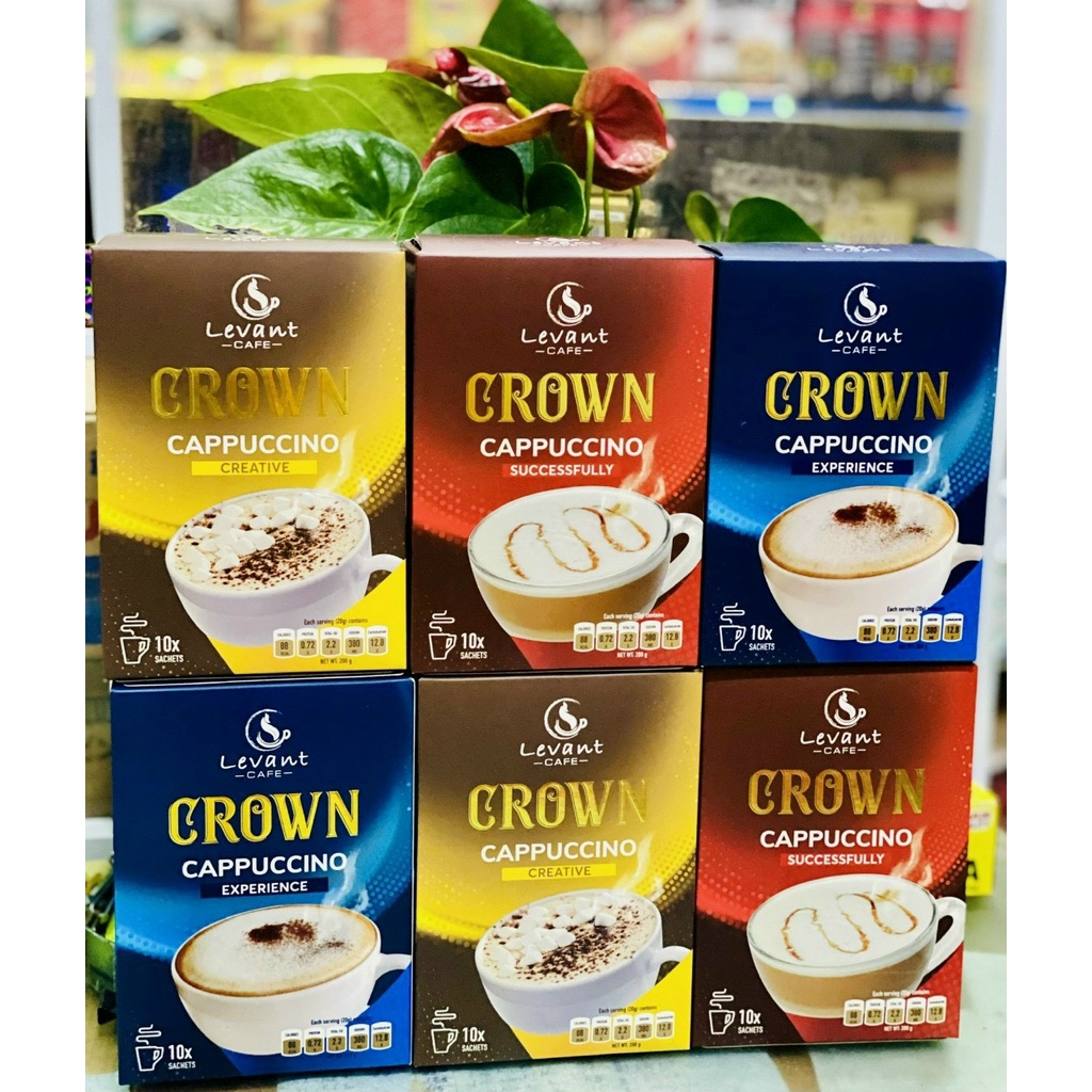 Cà phê Levant Crown Cappuccino hòa tan của Levant cafe uống ngon xuất sắc (10 gói x 20g)