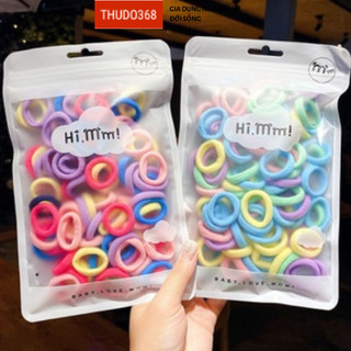 Set 50 dây cột tóc co giãn nhiều màu sắc xinh xắn tiện dụng
