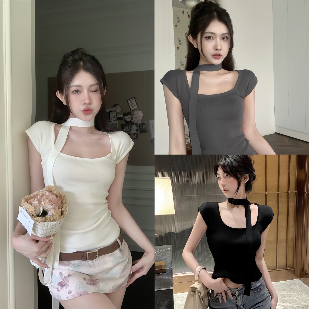 Áo len dệt kim cổ tròn kèm khăn phiên bản mới nhất 5 màu Kozoda AL40