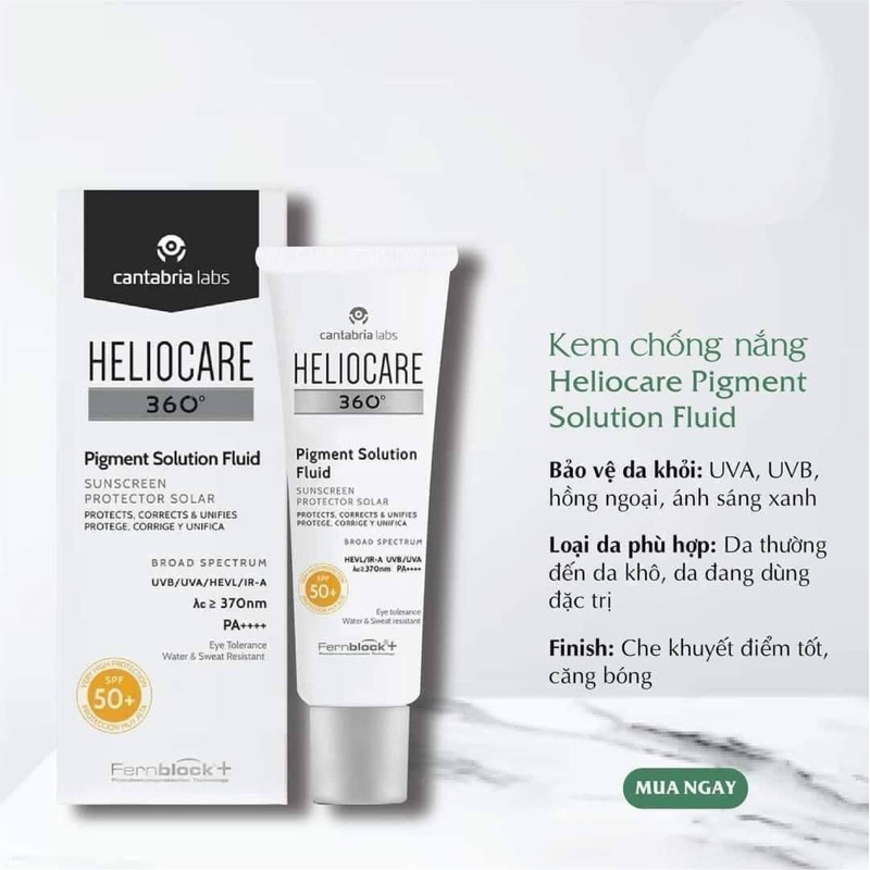 KEM CHỐNG NẮNG HELICARE MINERAL , PIGMENT, WATER GEL 50ML