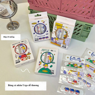 Băng dán vết thương Urgo loại tốt họa tiết cute, Băng gâu ngộ ngĩnh, hộp 20 miếng băng dán cá nhân thoáng khí