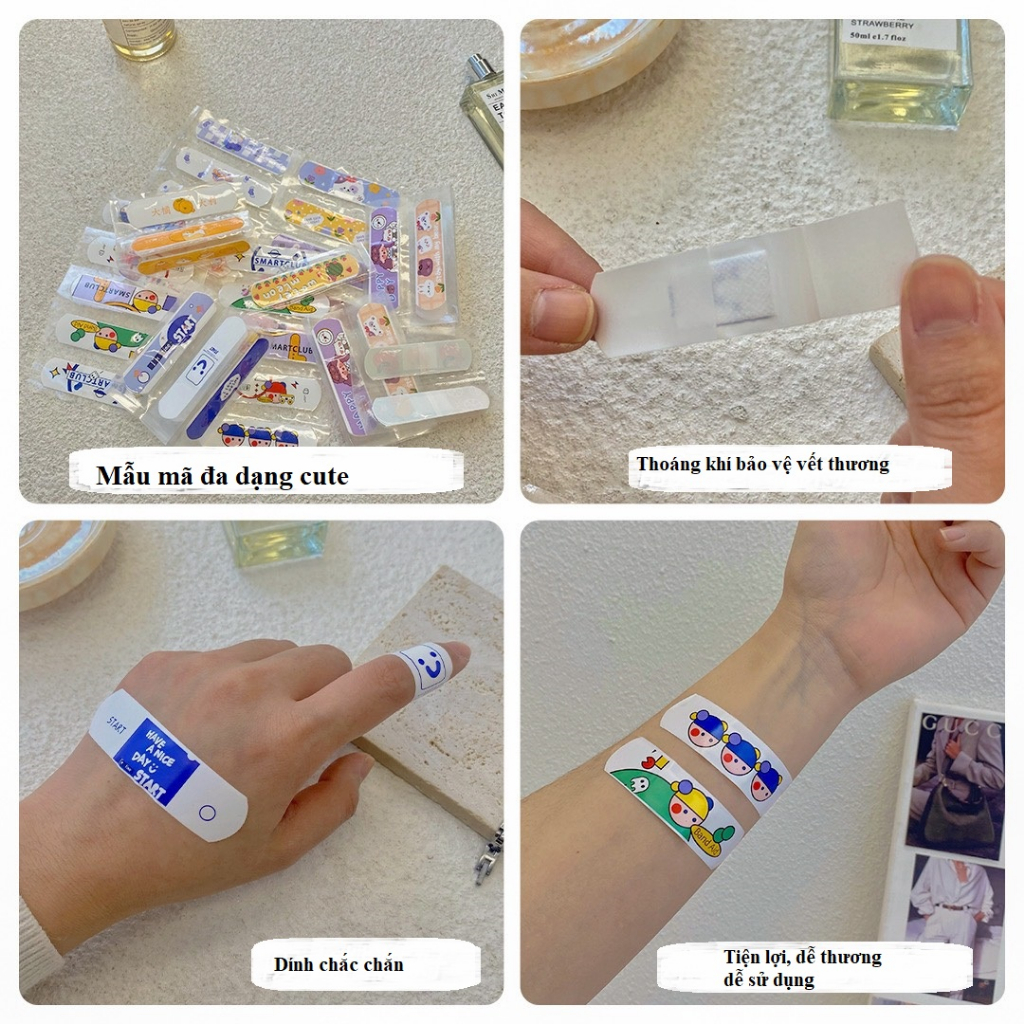 Băng dán vết thương Urgo loại tốt họa tiết cute, Băng gâu ngộ ngĩnh, hộp 20 miếng băng dán cá nhân thoáng khí