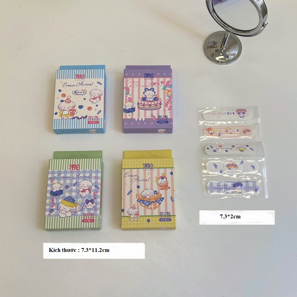 Băng dán vết thương Urgo loại tốt họa tiết cute, Băng gâu ngộ ngĩnh, hộp 20 miếng băng dán cá nhân thoáng khí