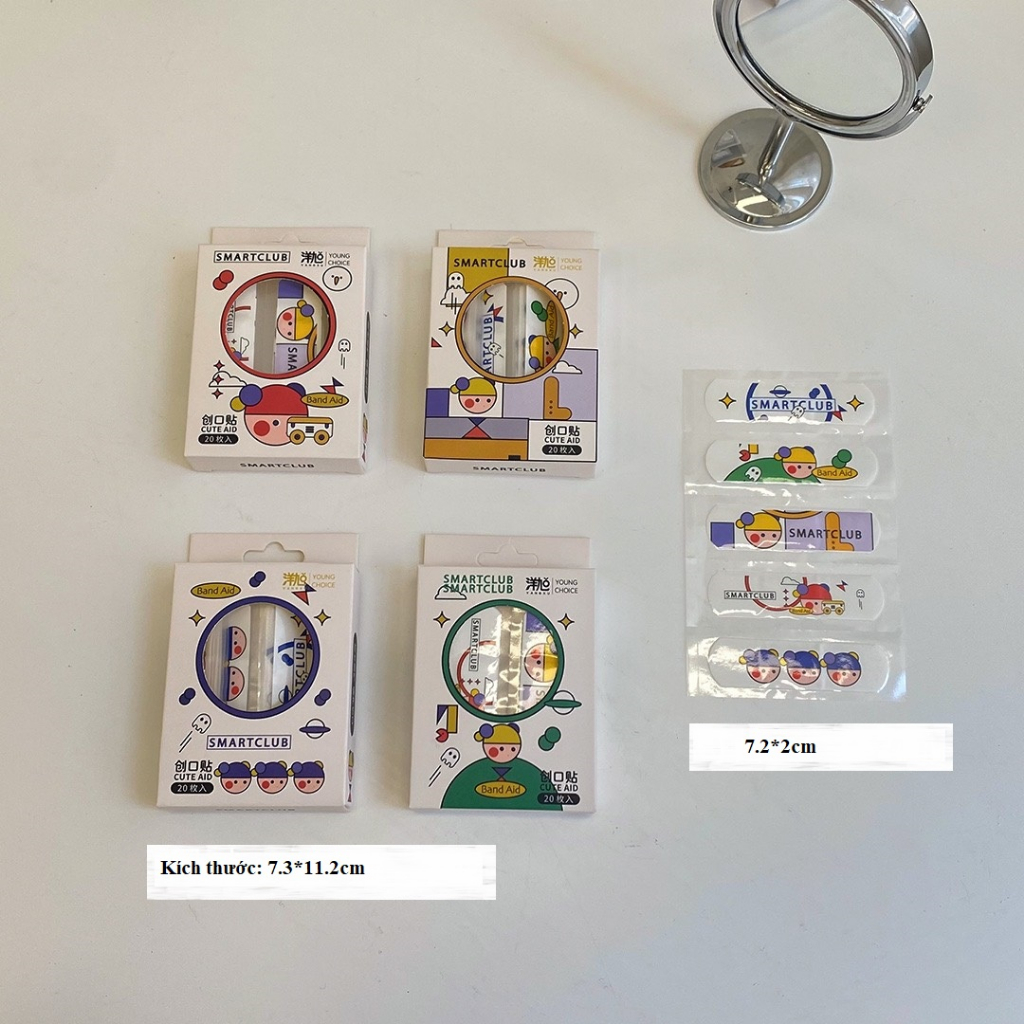 Băng dán vết thương Urgo loại tốt họa tiết cute, Băng gâu ngộ ngĩnh, hộp 20 miếng băng dán cá nhân thoáng khí