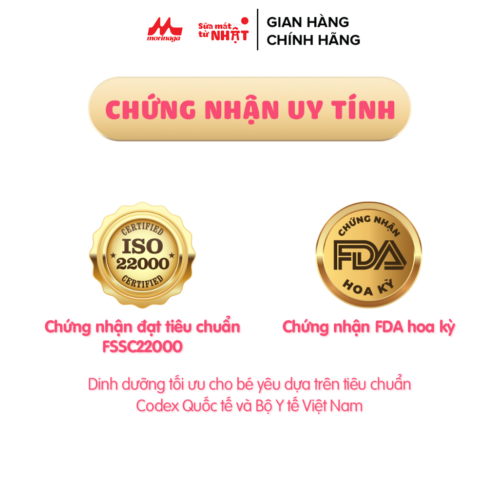 Sữa Morinaga Số 1 Hagukumi Nhật Bản 130g - dạng thanh tiện lợi cho bé từ 0 - 6 tháng (hộp 10 thanh)