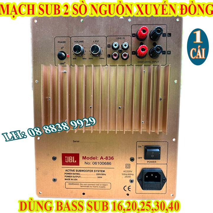 MẠCH LOA SUB JB| NGUỒN XUYẾN ĐỒNG - MẠCH SUB ĐIỆN - GIÁ 1 CHIẾC