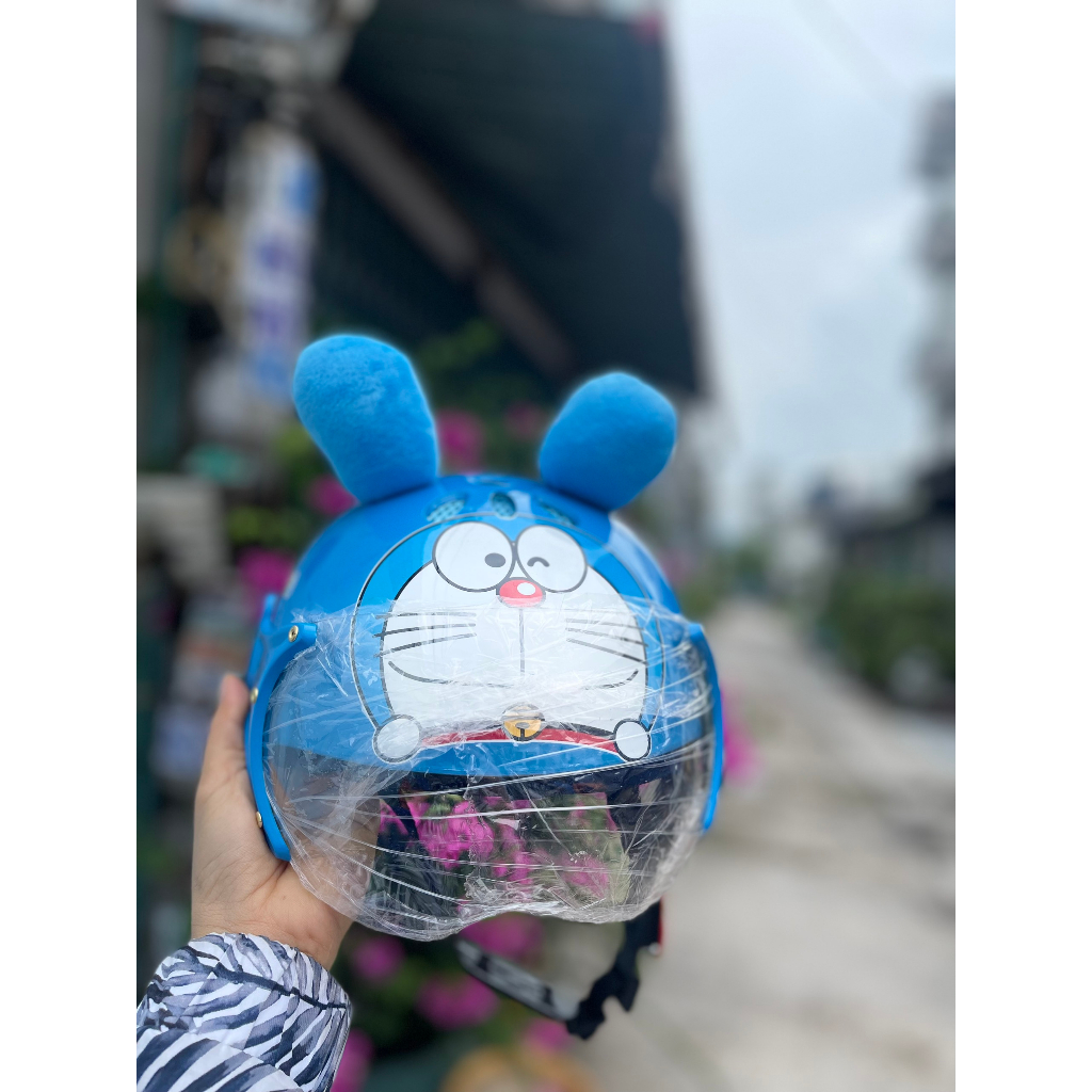 Nón bảo hiểm  doremon em bé từ 2 đến 7t