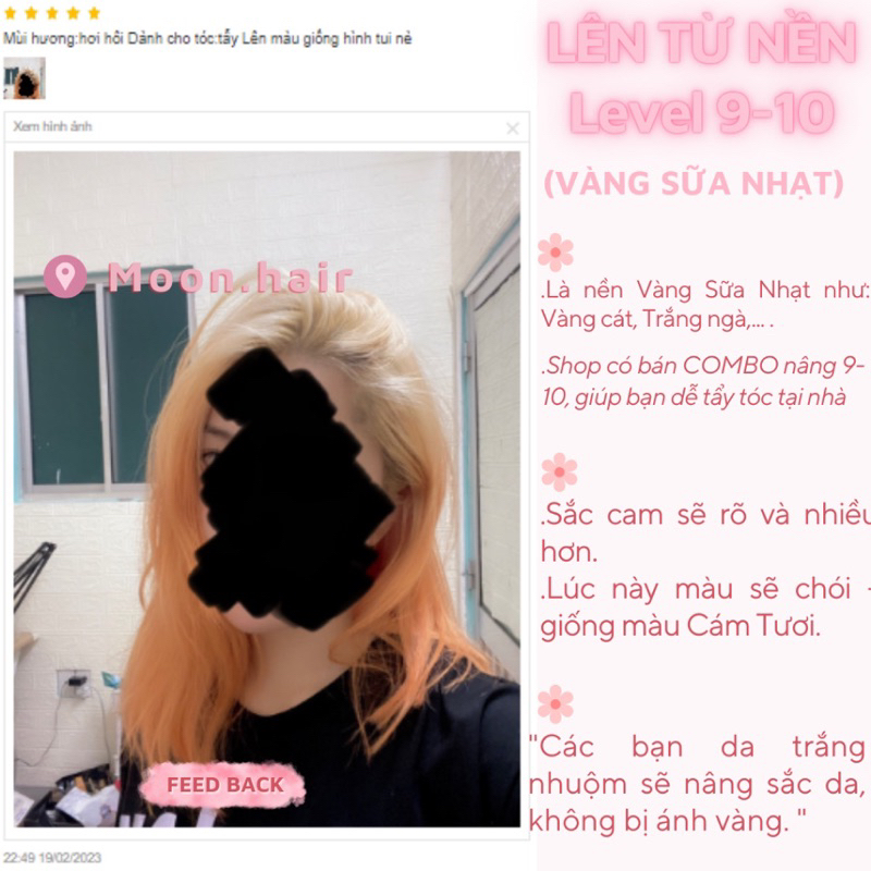 Thuốc nhuộm tóc CAM CHÁY | KHÔNG TẨY | Tặng Oxy, vitaminE, bao tay, mũ trùm