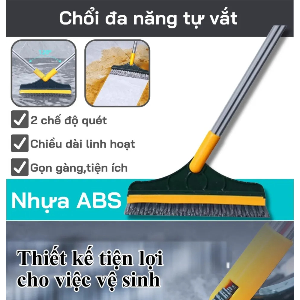 Cây Chà Sàn Đa Năng 2 Trong 1, Chổi Cọ Sàn Và Gạt Nước Cây Chà Sàn Nhà Tắm Thiết Kế Đầu Gạt Nước #CÂY CHÀ SÀN/C132