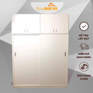 Tủ Nhựa Đài Loan 4 Cánh Lùa - Tủ quần áo Cao 2m4 dài 1m65 sâu bì 51cm. MIRA HOUSE Miễn Phí Lắp Đặt