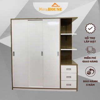  Tủ Nhựa Đài Loan Cửa Lùa 3 Buồng Có Kệ Cao 1m85 dài 1m65 sâu 51cm MIRA HOUSE Miễn Phí Lắp Đặt 