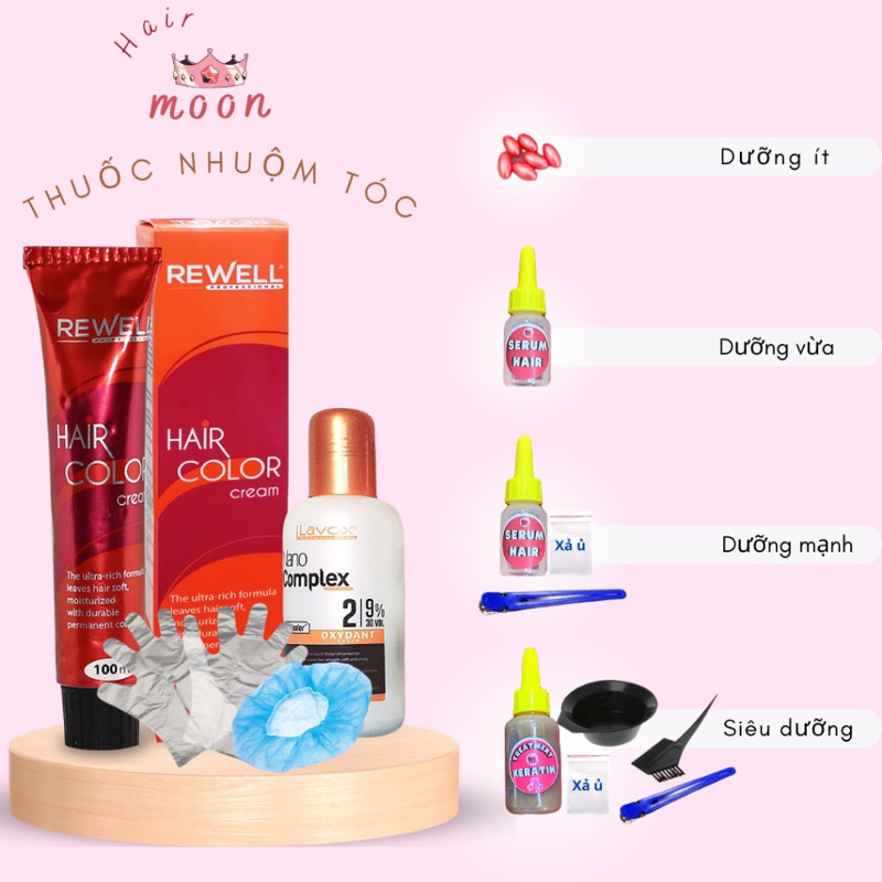 Thuốc nhuộm tóc XANH MINT | Kèm Oxy, viên dưỡng, bao tay, mũ trùm | Bạc Hà