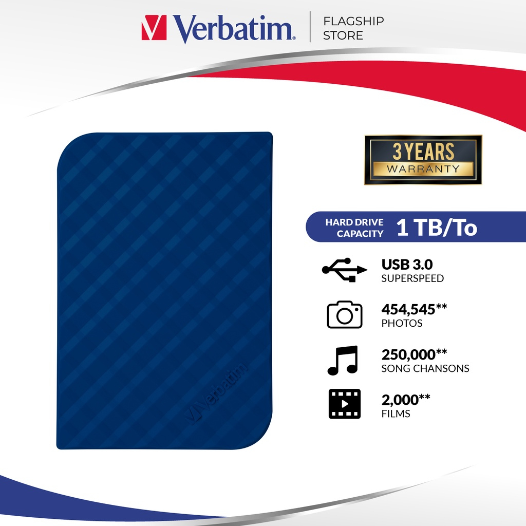 Ổ cứng di động Verbatim 2.5' USB 3.0 1TB (Xanh dương) Model 53200