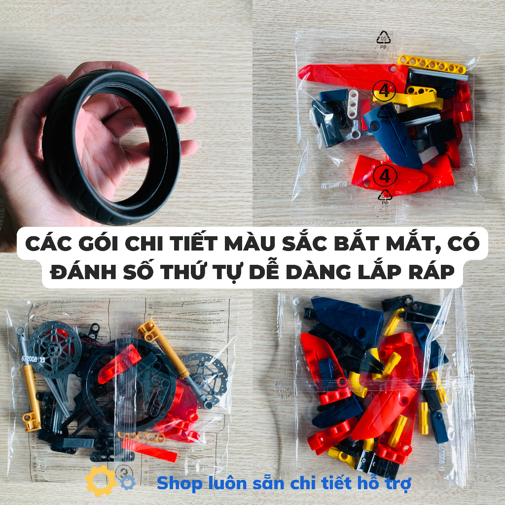 Mô hình lắp ráp siêu xe technic Honda CBR M1000RR 672008 tỉ lệ mô hình 1:10 1017 PCS cung cấp và bảo hành bởi Mitago