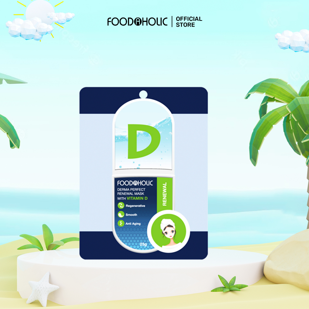 Mặt nạ Vitamin D dịu da, dưỡng ẩm Foodaholic Derma Perfect Renewal Mask With VITAMIN D 23g