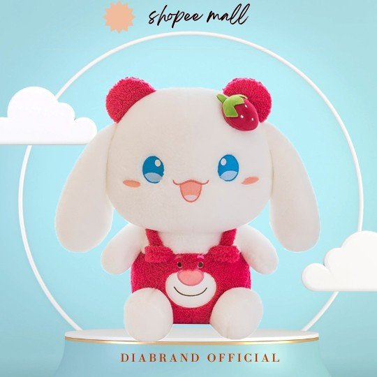 Thú Bông Thỏ Cinnamoroll Hồng Đậm Bông Cao Cấp 35cm - Diabrand