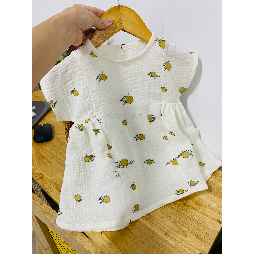 váy xô muslin phong cách hàn quốc cho bé gái 0-2tuổi