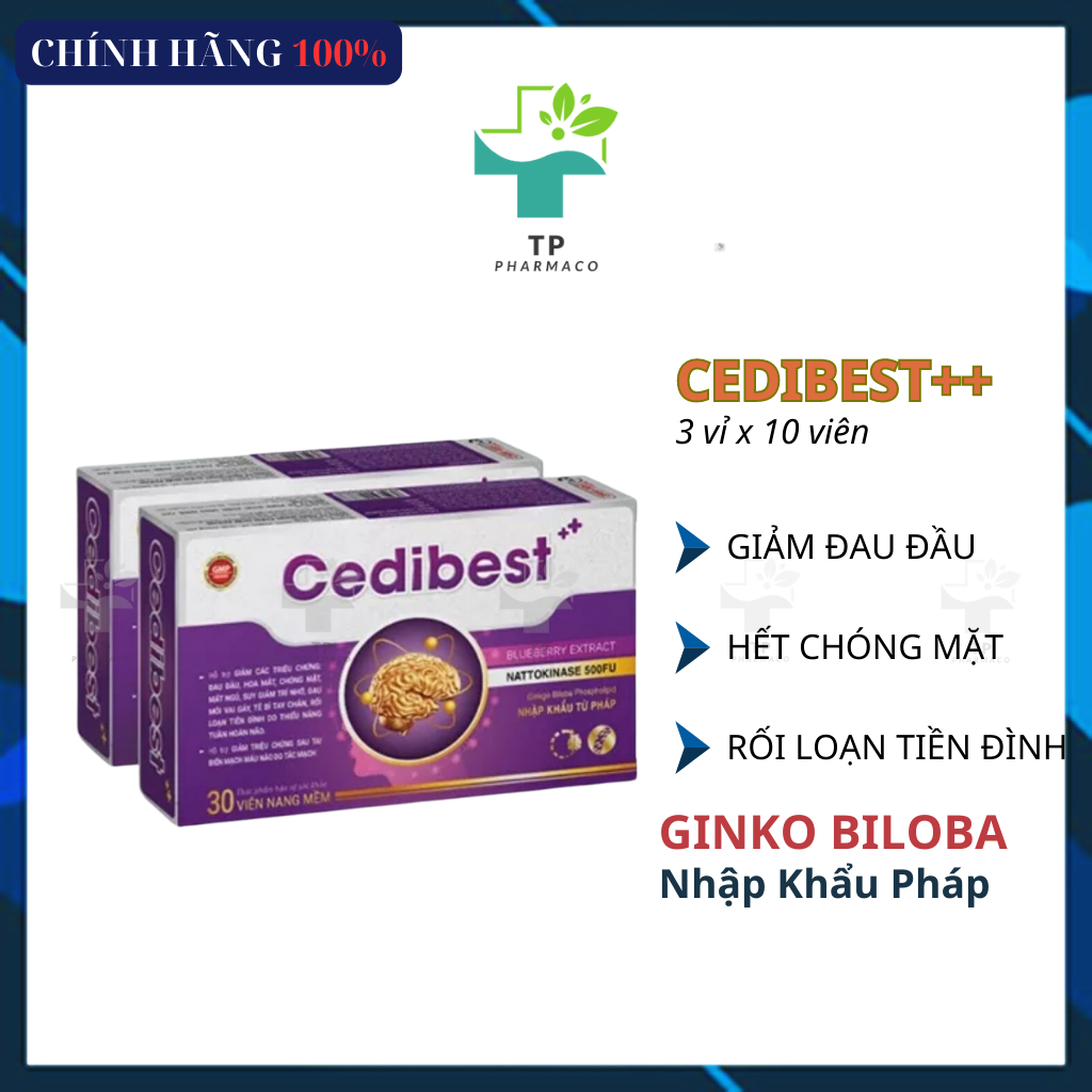 Hoạt Huyết CEDIBEST ++ _Giảm đau đầu, chóng mặt, đau vai gáy_30 viên/hộp