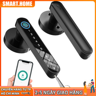 Tay cầm khóa cửa vân tay kỹ thuật số Phòng mở khóa thông minh điện tử Văn phòng Tuya Khóa vân tay cửa gỗ phòng ngủ