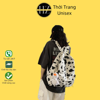 Balo đi học cho học sinh,sinh viên họa tiết Bò sữa siêu đẹp