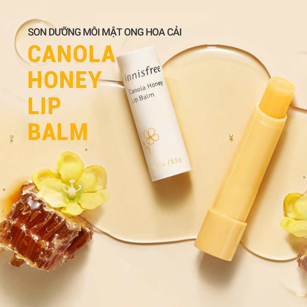 Son dưỡng môi không màu innisfree Canola Honey Lip Balm Deep Moisture 3.5g
