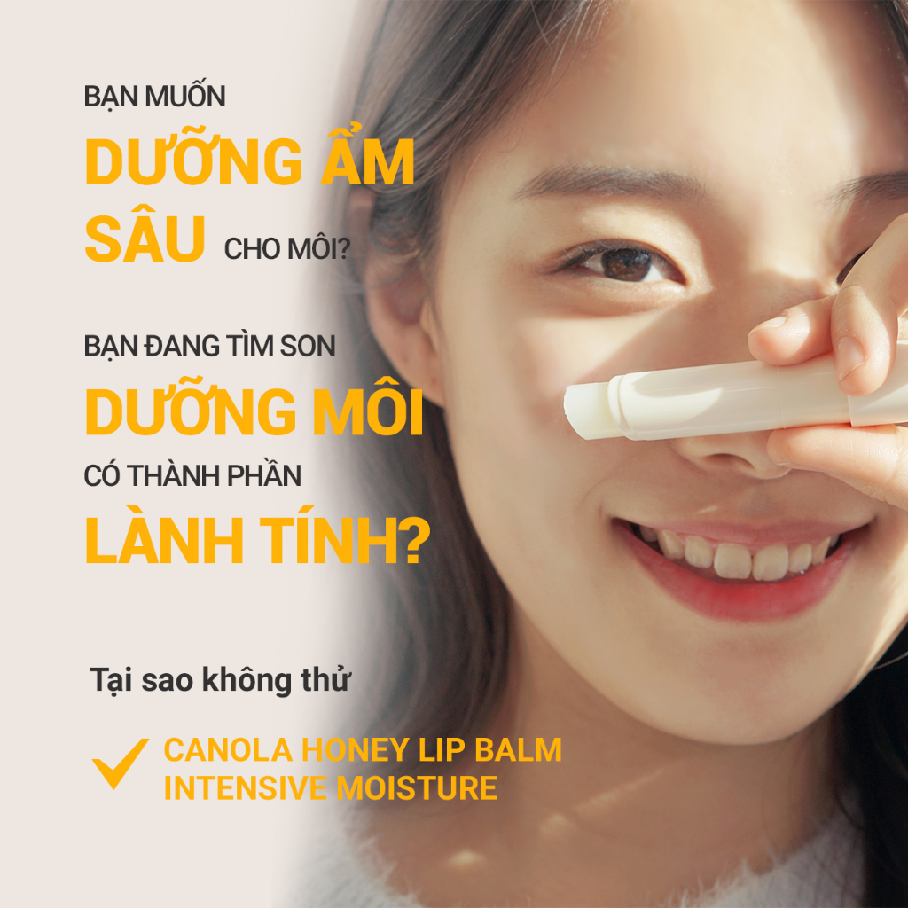 Son dưỡng môi không màu innisfree Canola Honey Lip Balm Deep Moisture 3.5g