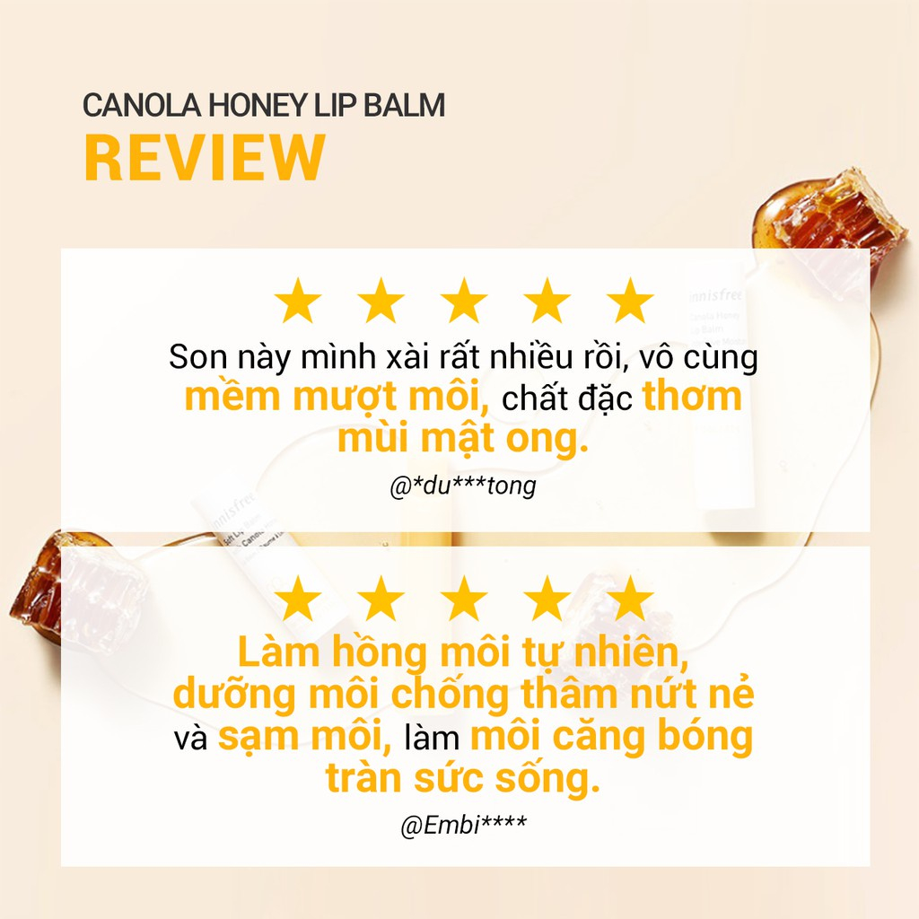 Son dưỡng môi không màu innisfree Canola Honey Lip Balm Deep Moisture 3.5g